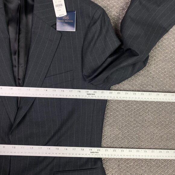Brooks Brothers 346 Stretch 2 Piece Suit Mens 41L Pants 38 x 30.5 Gray Pinstripe - Picture 7 of 16